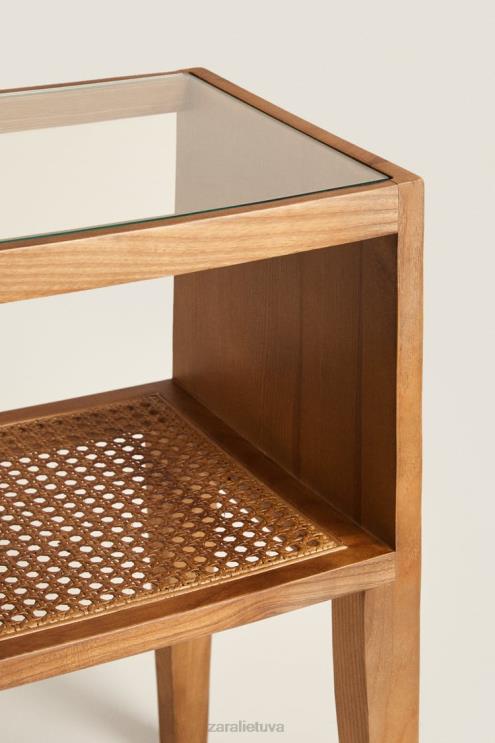 unisex Zara medinis naktinis staliukas rudas priedai 4N4881630