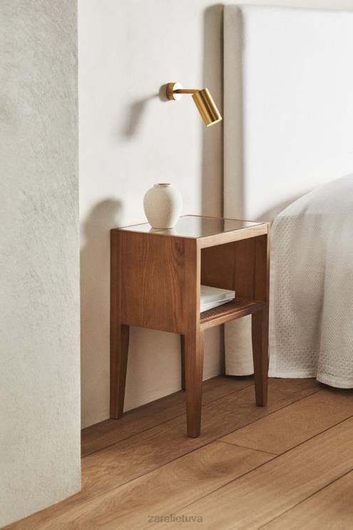 unisex Zara medinis naktinis staliukas rudas priedai 4N4881630