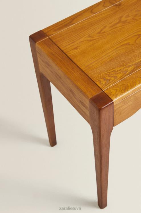 unisex Zara ąžuolinis naktinis staliukas su stalčiumi tamsiai rudas priedai 4N4881629