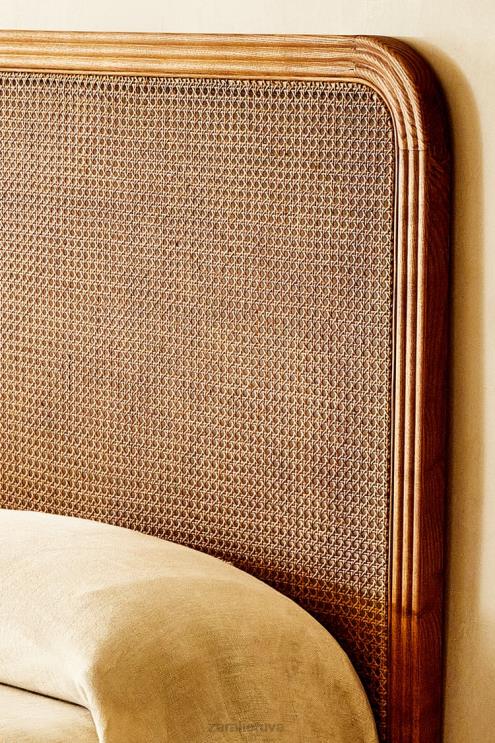 unisex Zara uosio ir rotango galvūgalis šviesiai smėlio spalvos priedai 4N4881634