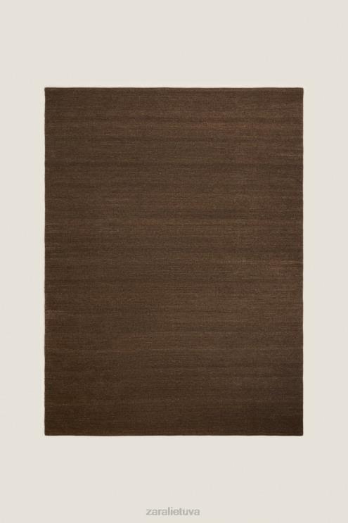unisex Zara vilnos ir medvilnės kilimėlis rudas priedai 4N4881651