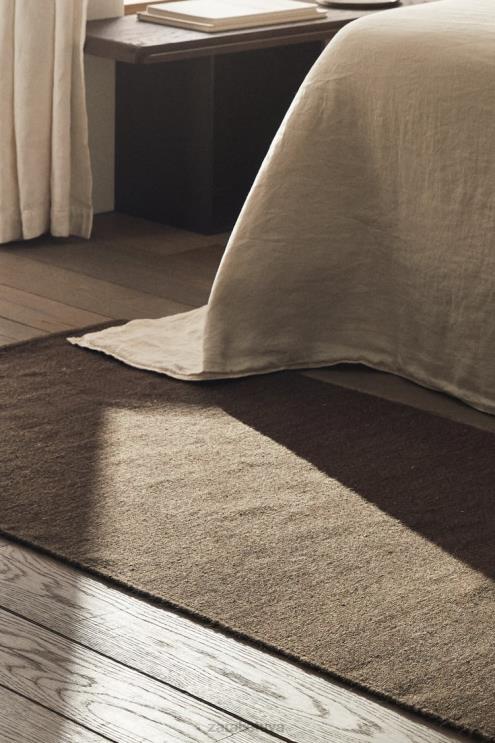 unisex Zara vilnos ir medvilnės kilimėlis rudas priedai 4N4881651