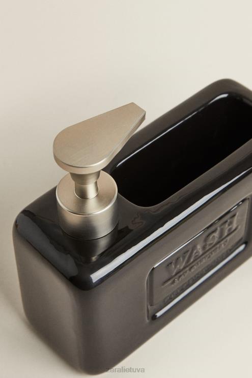 unisex Zara indų muilo dozatorius su saugykla juodas priedai 4N4881787