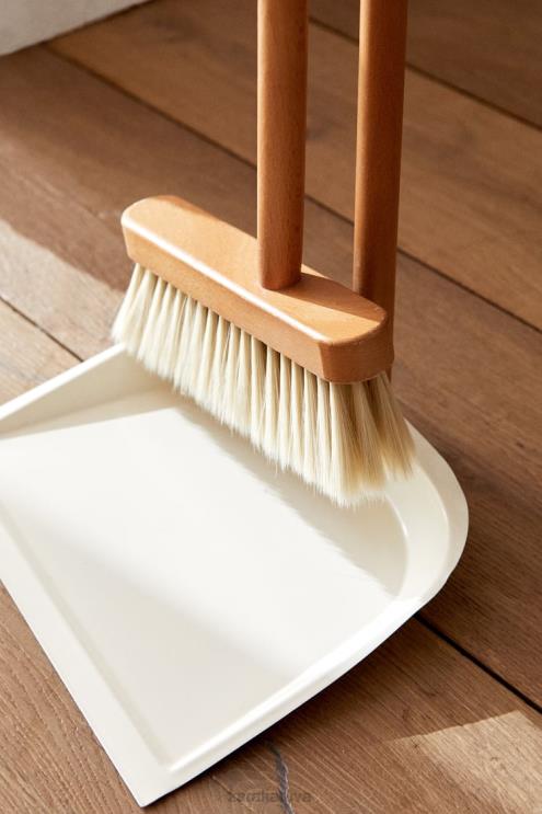 unisex Zara medinės šiukšliadėžės ir šepečių rinkinys baltas priedai 4N4881778