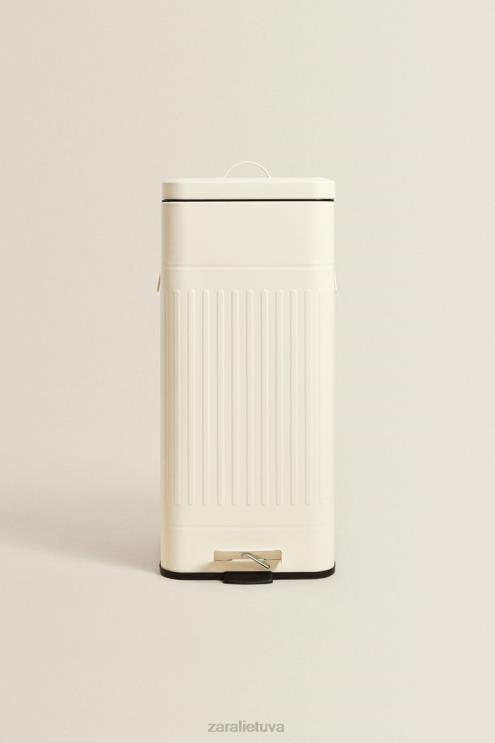 unisex Zara virtuvės šiukšlių dėžė kremas priedai 4N4881775