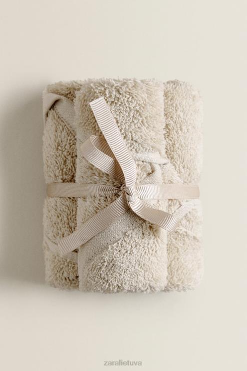 unisex Zara (3 vnt. pakuotėje) medvilniniai rankšluosčiai smėlis priedai 4N4881739