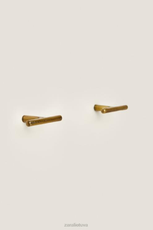 unisex Zara auksinė durų rankenėlė (2 vnt. pakuotėje) auksinis priedai 4N4881742