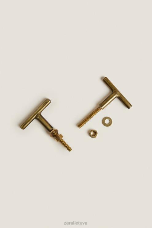 unisex Zara auksinė durų rankenėlė (2 vnt. pakuotėje) auksinis priedai 4N4881742