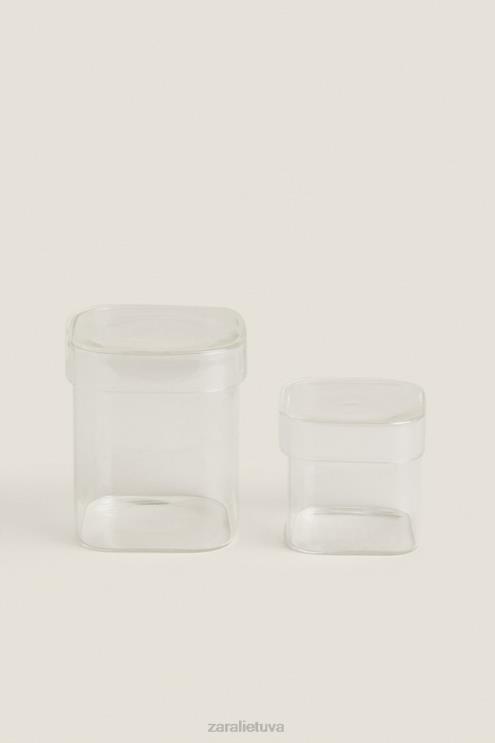 unisex Zara borosilikatinio stiklo indas su dangteliu originalus priedai 4N4881749