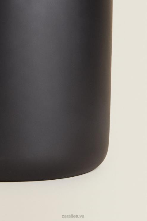 unisex Zara dervos makulatūros krepšelis su dangteliu juodas priedai 4N4881723