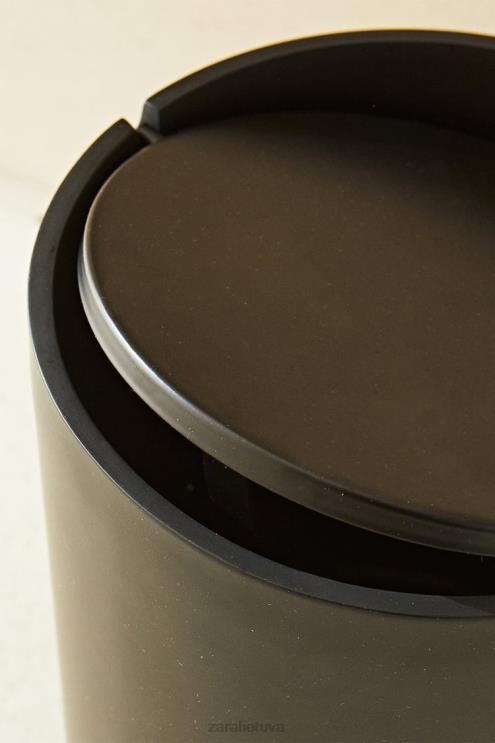 unisex Zara dervos makulatūros krepšelis su dangteliu juodas priedai 4N4881723