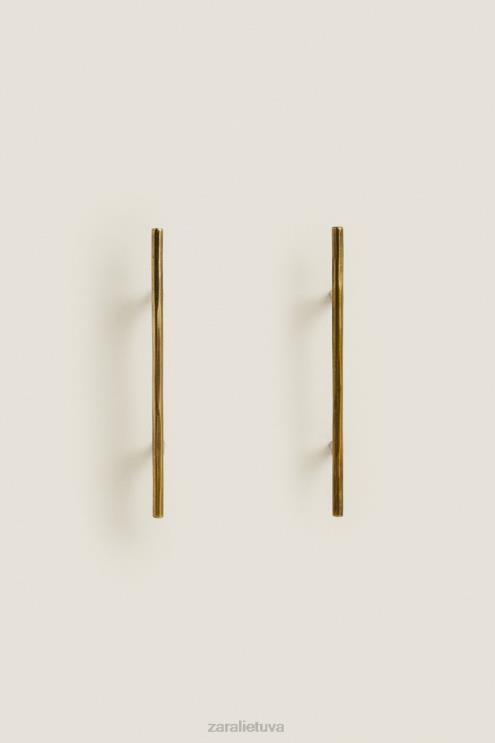 unisex Zara ilga metalinė traukimo juostelė (2 vnt.) auksinis priedai 4N4881746