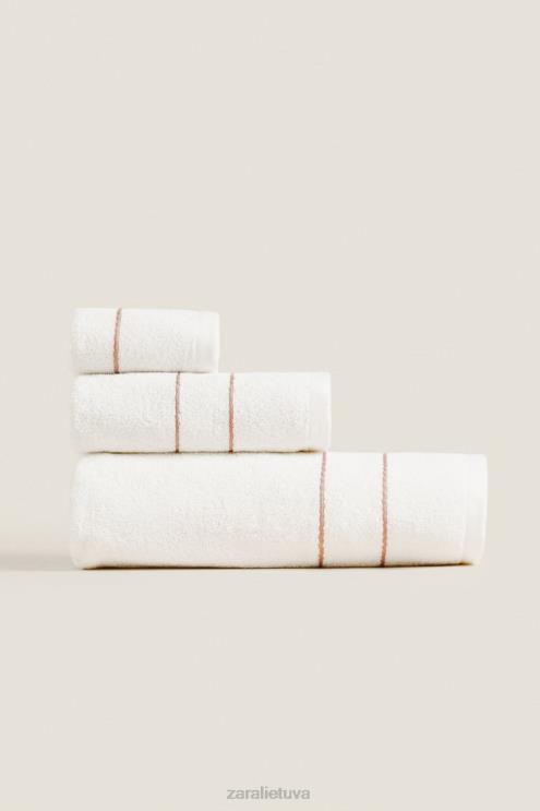 unisex Zara rankšluostis su kontrastingomis detalėmis blyškiai rožinė priedai 4N4881708