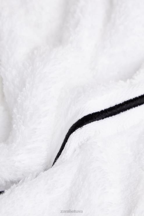 unisex Zara rankšluostis su siuvinėta apdaila juodas priedai 4N4881728