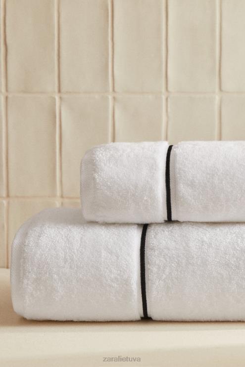 unisex Zara rankšluostis su siuvinėta apdaila juodas priedai 4N4881728