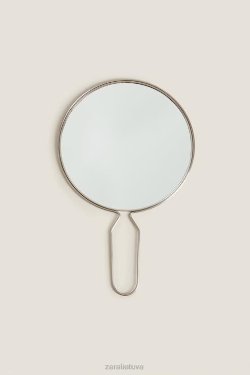 unisex Zara rankinis veidrodis su plieniniu rėmu matinis sidabras priedai 4N4881750