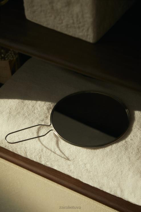 unisex Zara rankinis veidrodis su plieniniu rėmu matinis sidabras priedai 4N4881750