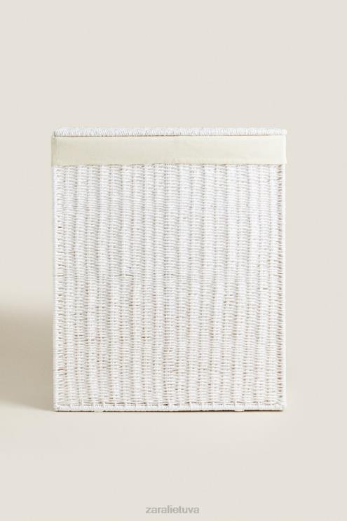 unisex Zara skalbinių krepšelis su dviem skyriais baltas priedai 4N4881745