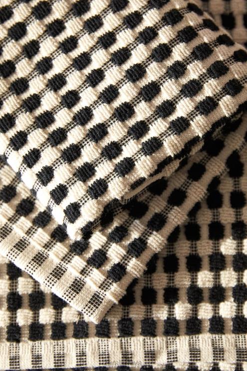 unisex Zara tekstūruotas medvilninis rankšluostis juodas priedai 4N4881717