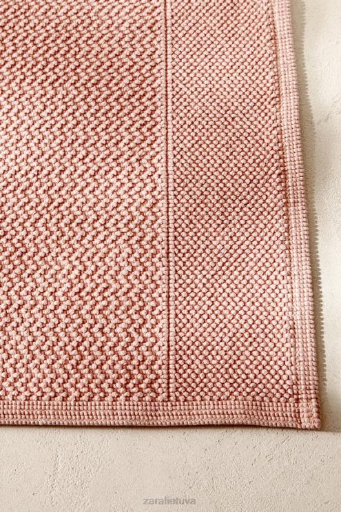 unisex Zara tekstūruotas vaflinio trikotažo kilimėlis blyškiai rožinė priedai 4N4881706