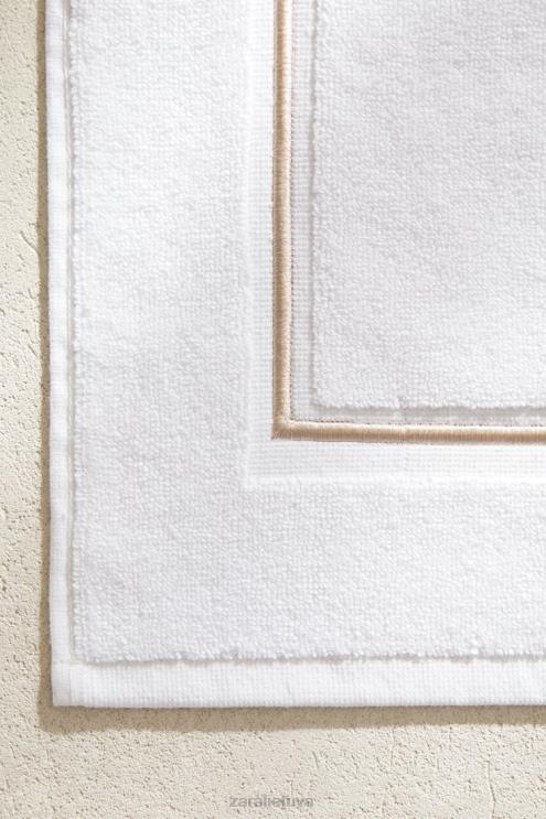 unisex Zara šukuoto krašto vonios kilimėlis smėlio spalvos priedai 4N4881729