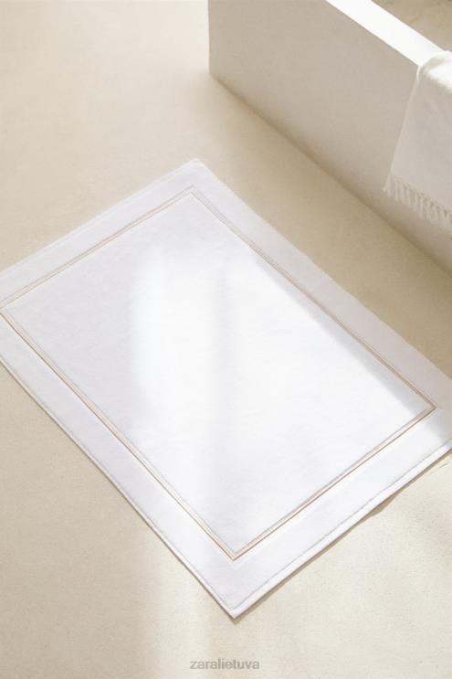 unisex Zara šukuoto krašto vonios kilimėlis smėlio spalvos priedai 4N4881729