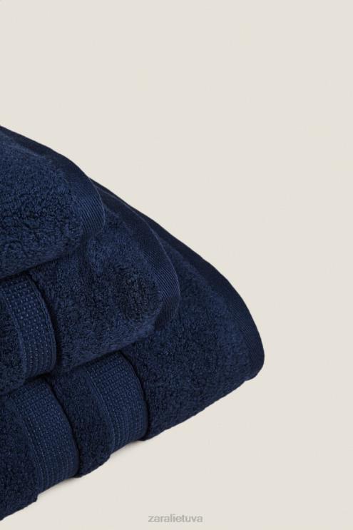 unisex Zara ypač minkštas rankšluostis su dvigubu apvadu tamsiai mėlyna priedai 4N4881752