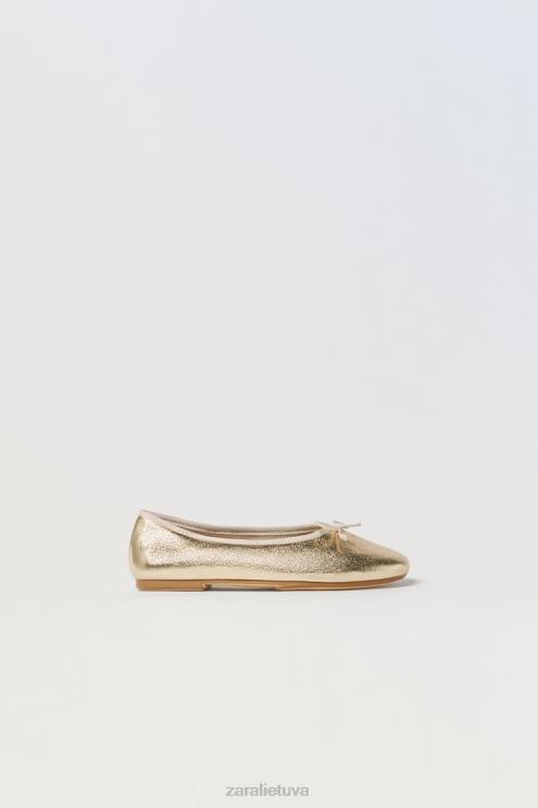 vaikai Zara metaliniai baleto butai auksas avalynė 4N4881598