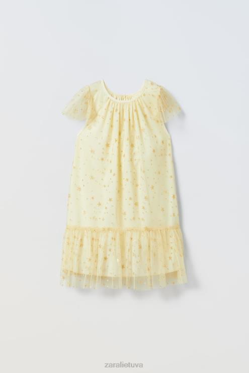 vaikai Zara Kalnų krištolo fėjos kostiumas auksinis apranga 4N4881596