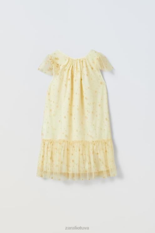 vaikai Zara Kalnų krištolo fėjos kostiumas auksinis apranga 4N4881596