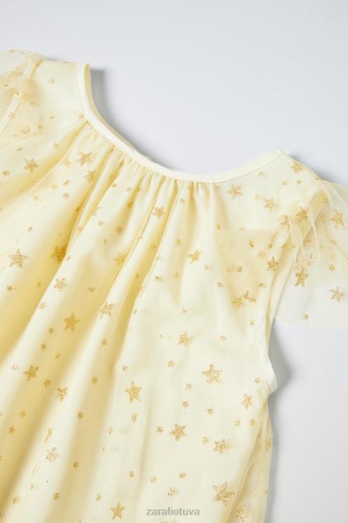 vaikai Zara Kalnų krištolo fėjos kostiumas auksinis apranga 4N4881596