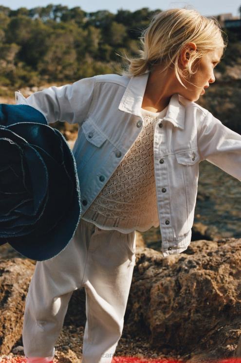 vaikai Zara autentiški džinsai baltas apranga 4N4881619