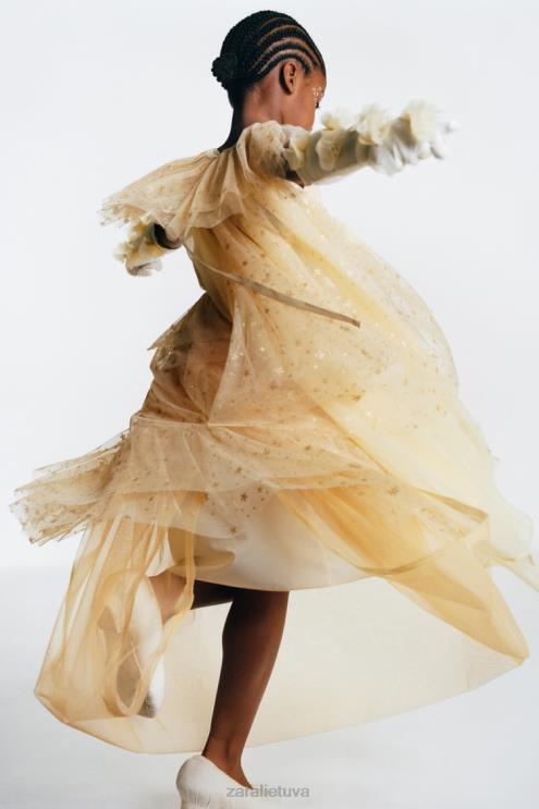 vaikai Zara blizgantis fėjos kostiumo pelerina auksinis apranga 4N4881595