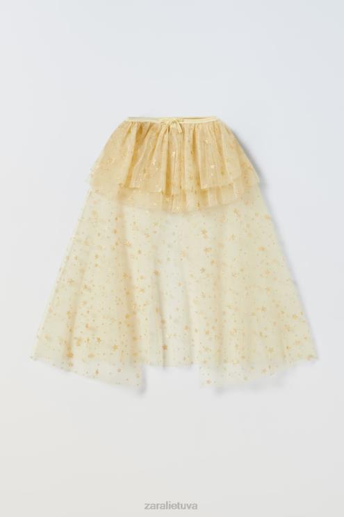 vaikai Zara blizgantis fėjos kostiumo pelerina auksinis apranga 4N4881595