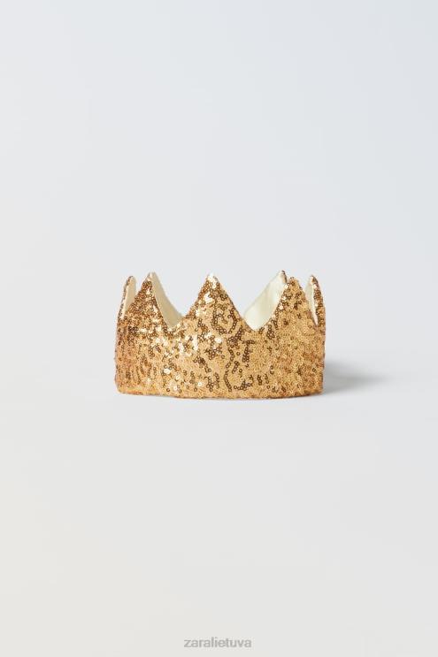 vaikai Zara blizgučių kostiumo karūna auksinis apranga 4N4881597
