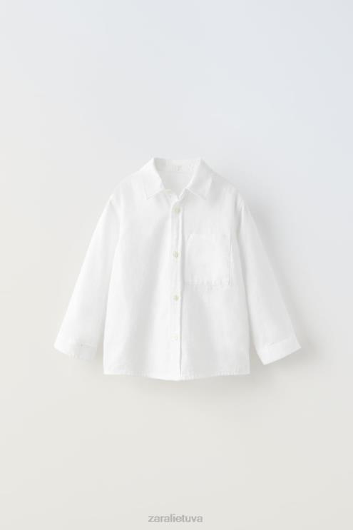 vaikai Zara pagrindiniai marškiniai baltas apranga 4N4881605