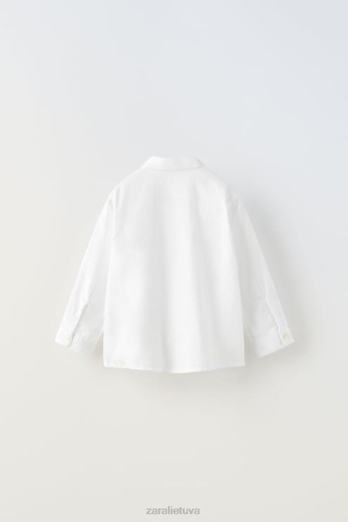 vaikai Zara pagrindiniai marškiniai baltas apranga 4N4881605