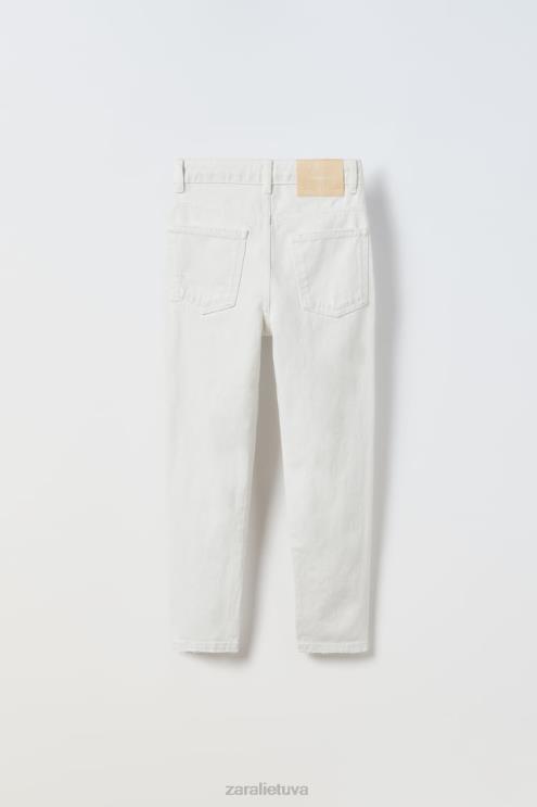 vaikai Zara suplėšyti džinsai ekru apranga 4N4881615