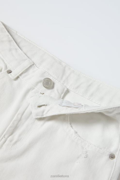 vaikai Zara suplėšyti džinsai ekru apranga 4N4881615