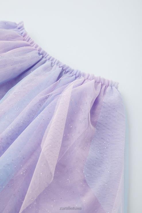 vaikai Zara tiulio kostiuminis sijonas rausvai violetinė apranga 4N4881608