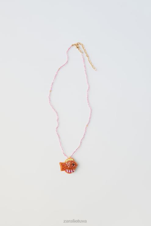 vaikai Zara žuvies karoliukų karoliai oranžinė apranga 4N4881604