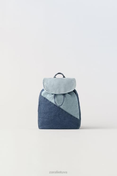 vaikai Zara džinsinė kuprinė mėlyna priedai 4N4881553