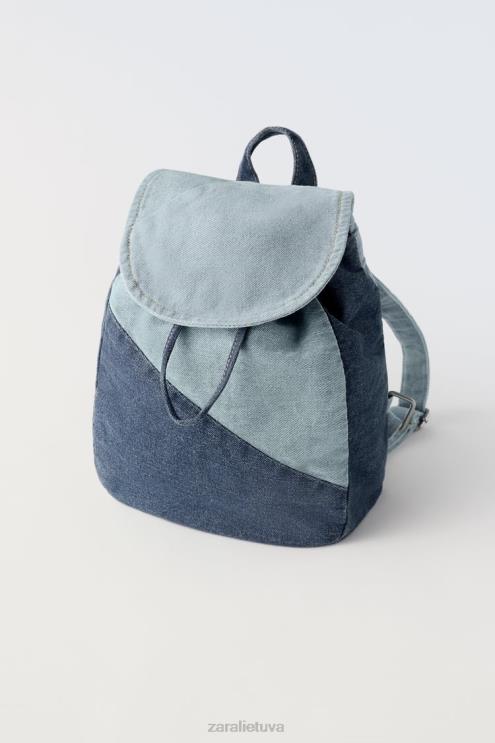 vaikai Zara džinsinė kuprinė mėlyna priedai 4N4881553