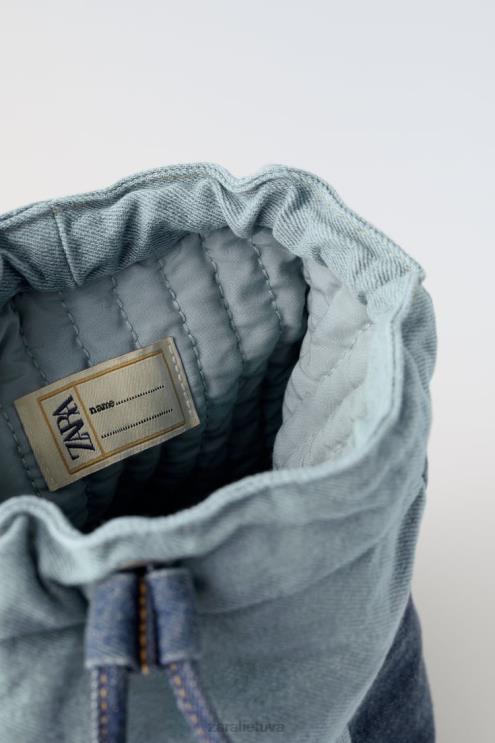 vaikai Zara džinsinė kuprinė mėlyna priedai 4N4881553