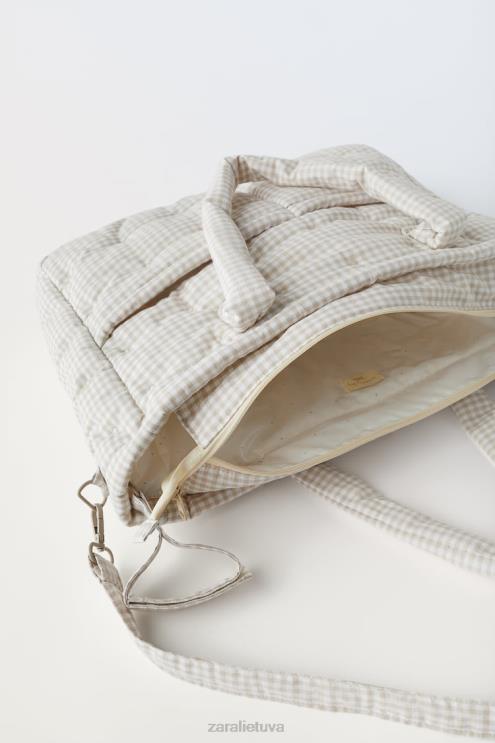 vaikai Zara gingham nėščiųjų maišelių pakuotė beveik baltas priedai 4N4881568