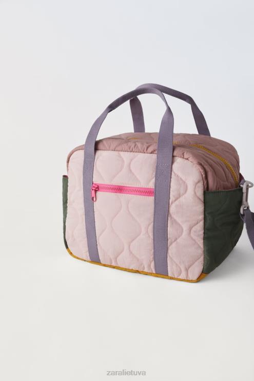 vaikai Zara kelių spalvų dygsniuotas maišelis rožinis priedai 4N4881561