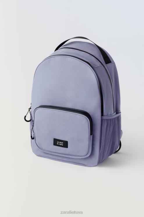 vaikai Zara mokyklinė kuprinė mėlyna priedai 4N4881536