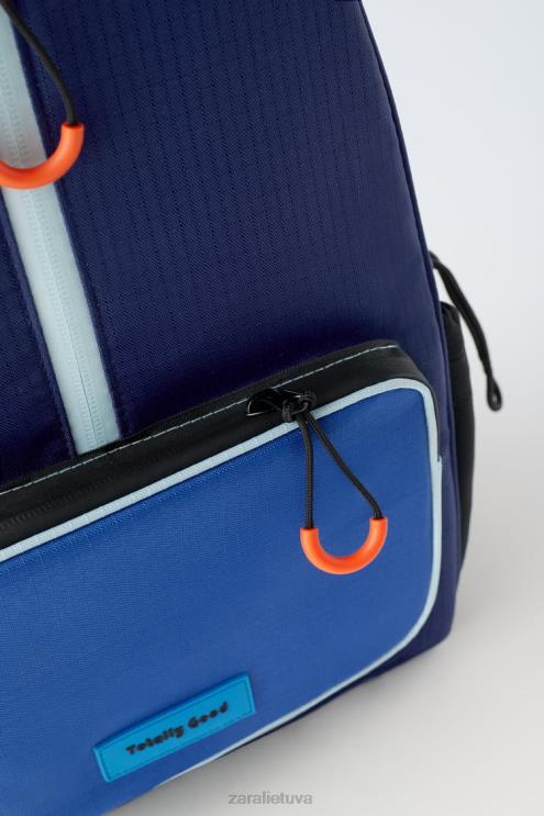 vaikai Zara mokyklinė kuprinė mėlyna priedai 4N4881545