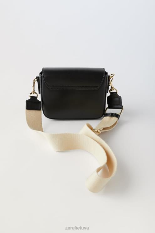 vaikai Zara pagrindinis crossbody krepšys juodas priedai 4N4881538