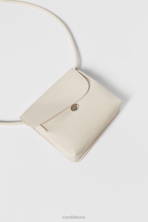 vaikai Zara vienspalvis mini kryžminis krepšys beveik baltas priedai 4N4881539